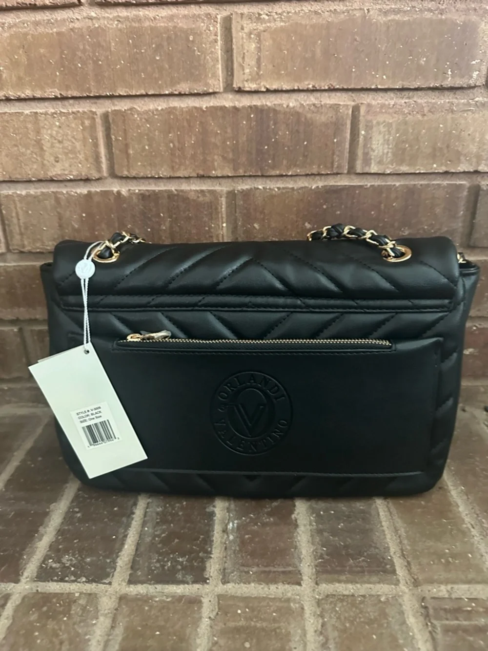 NWT Valentino Orlandi Black Quilted Crossbody Bag Quiet Luxury - Picture 3 of 6